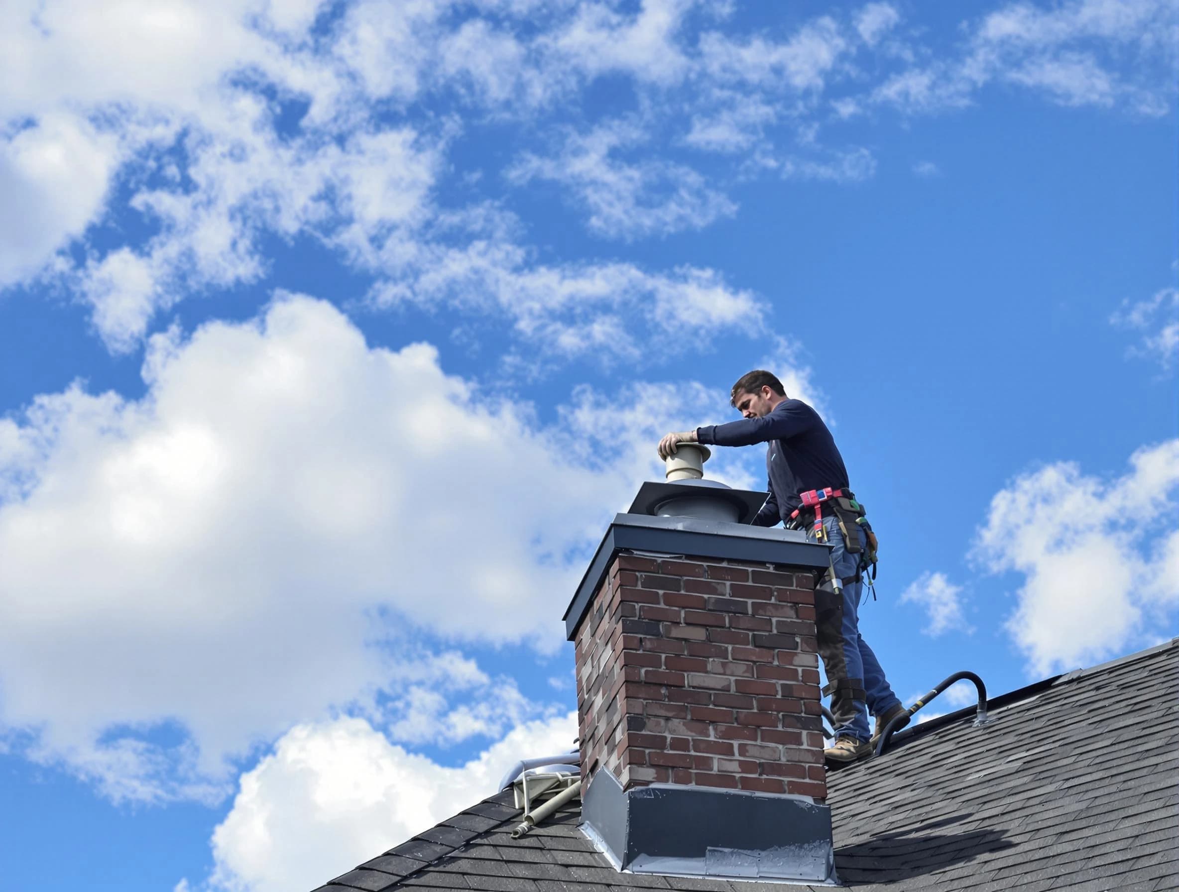 Munhall Chimney Sweep installing a sturdy chimney cap in Munhall, PA
