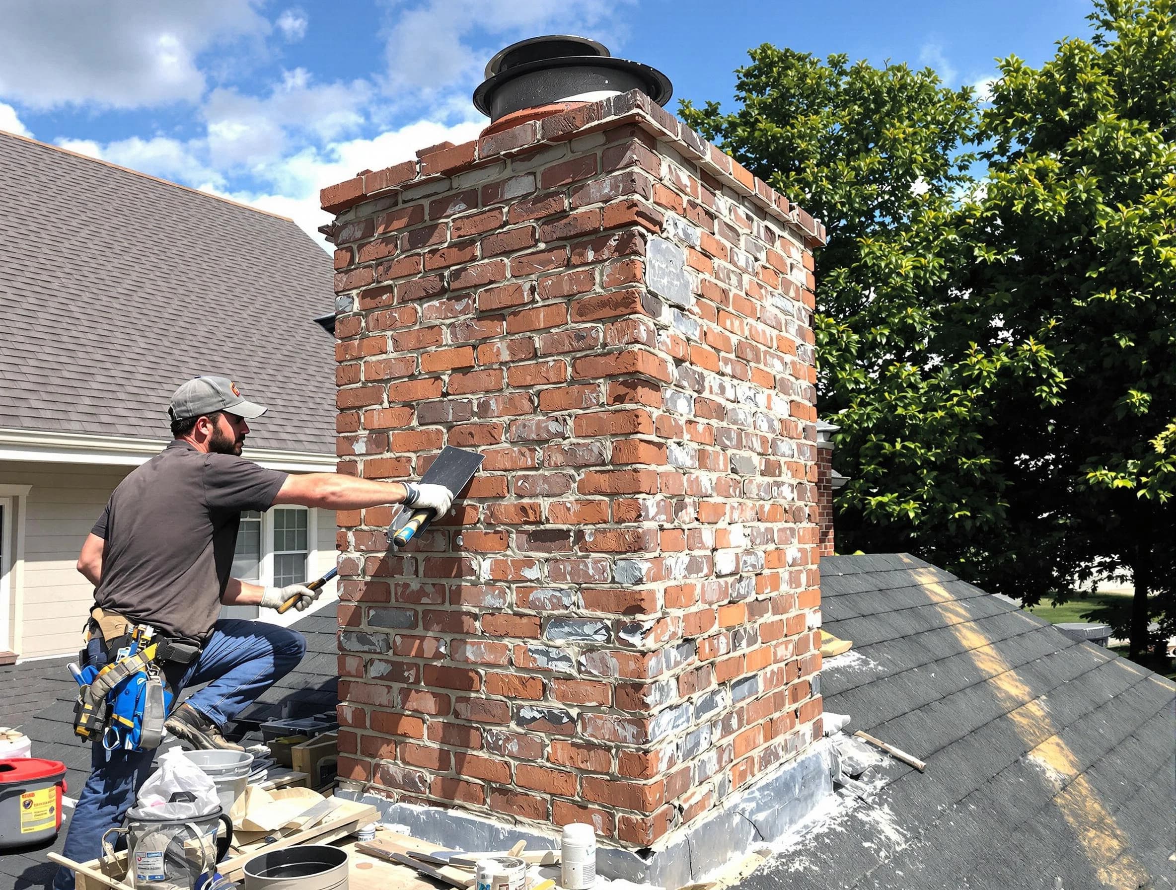 Completed chimney rebuild by Munhall Chimney Sweep in Munhall, PA