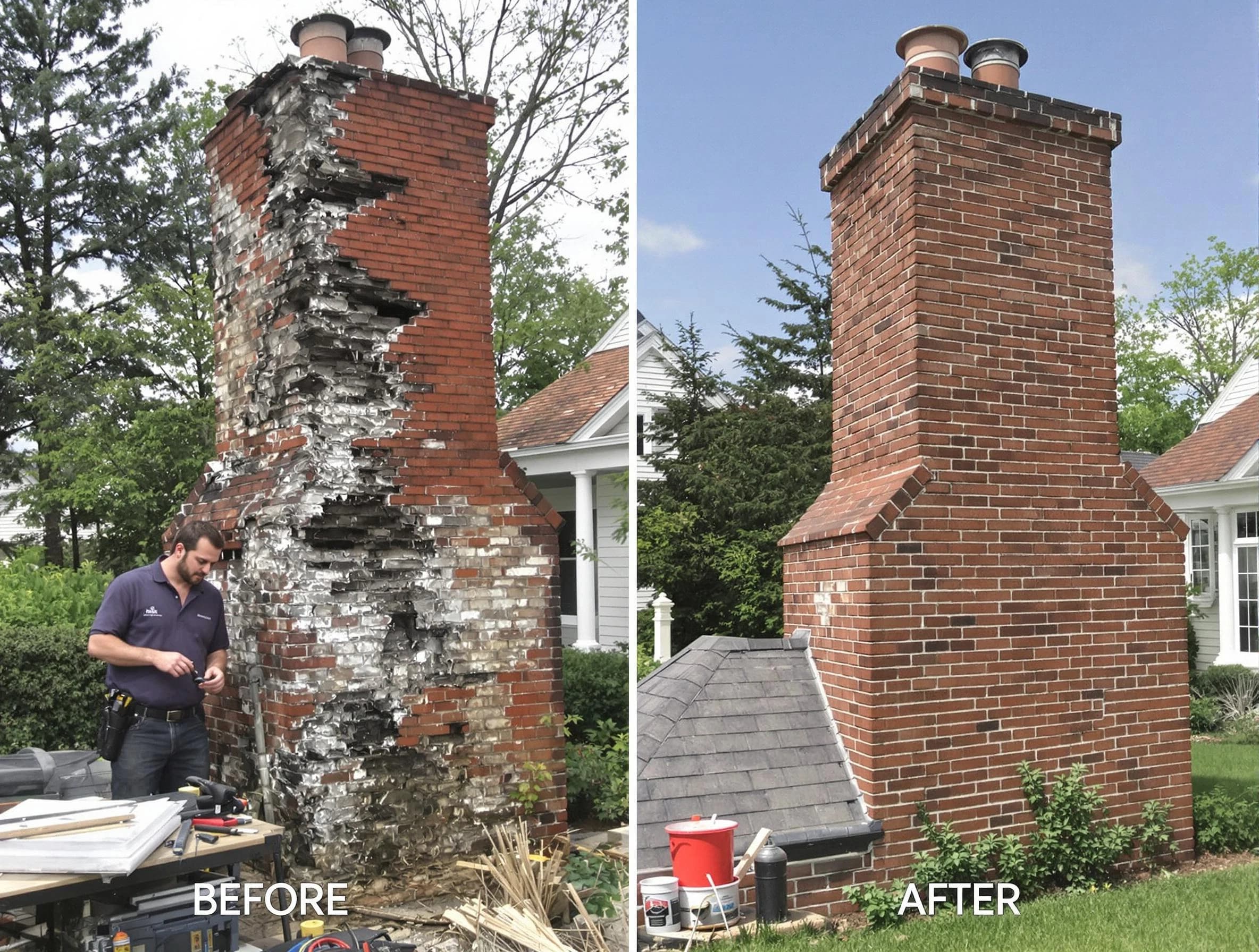 Munhall Chimney Sweep performing a full chimney restoration in Munhall, PA