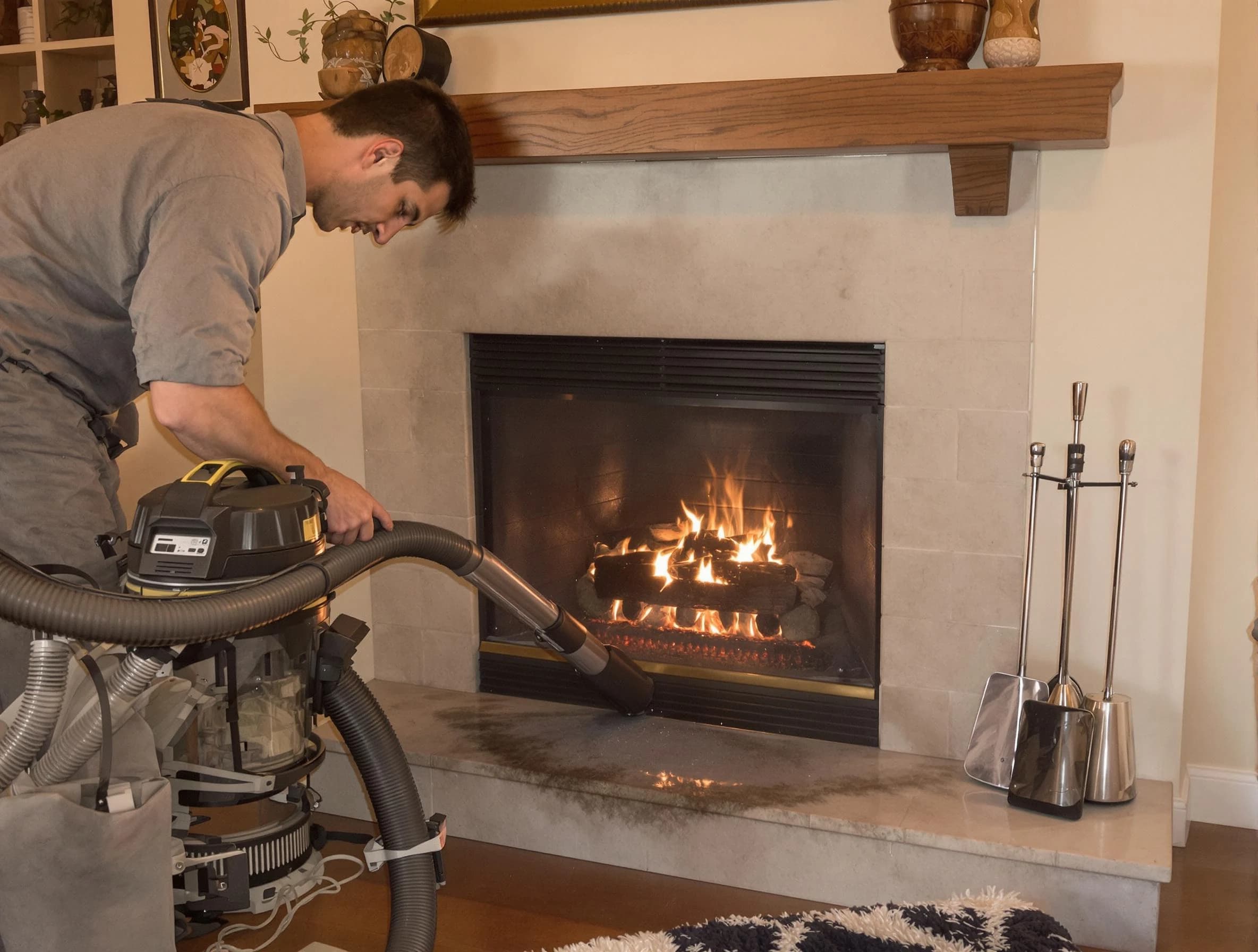 Routine fireplace upkeep by Munhall Chimney Sweep in Munhall, PA