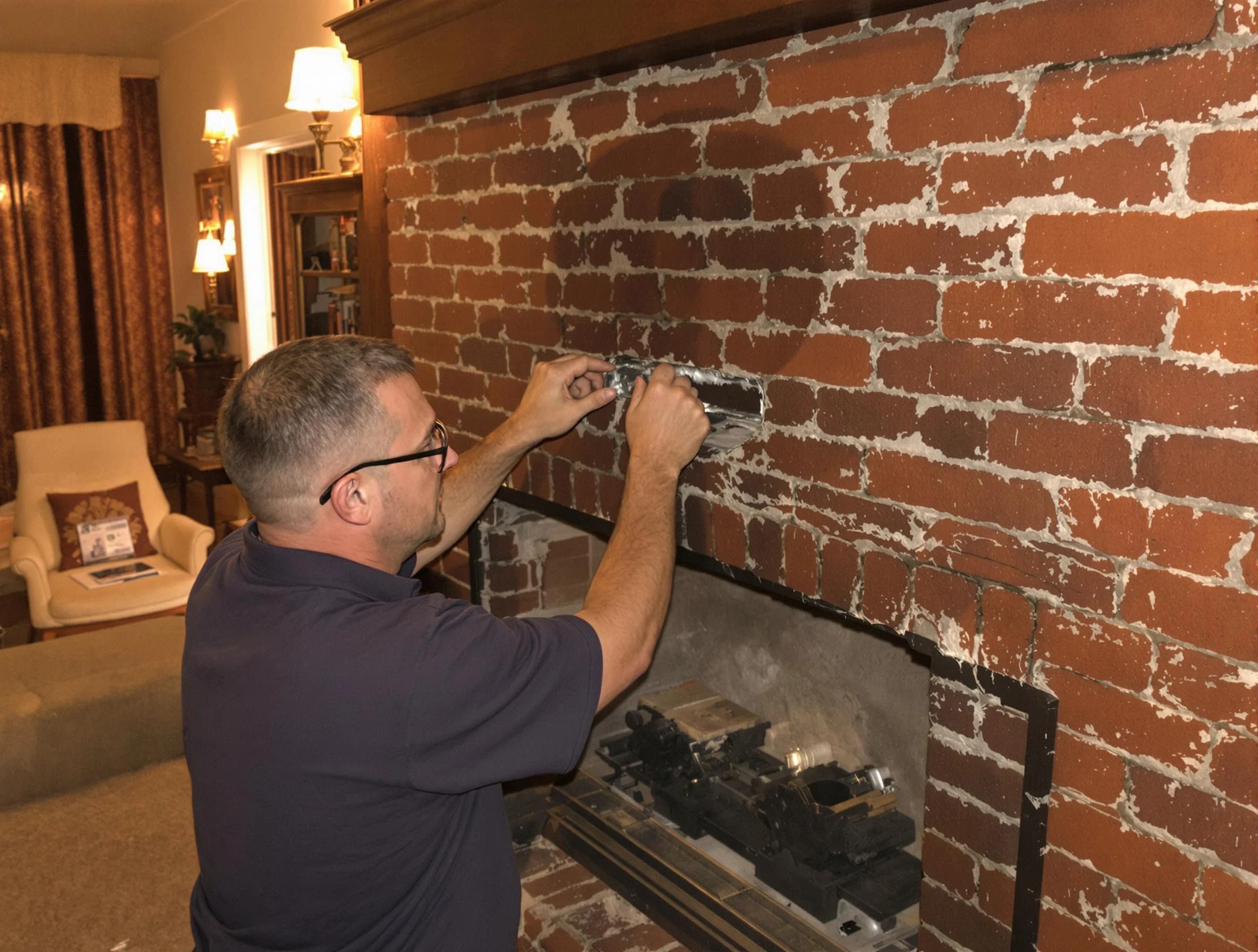 Munhall Chimney Sweep expert fixing a fireplace in Munhall, PA