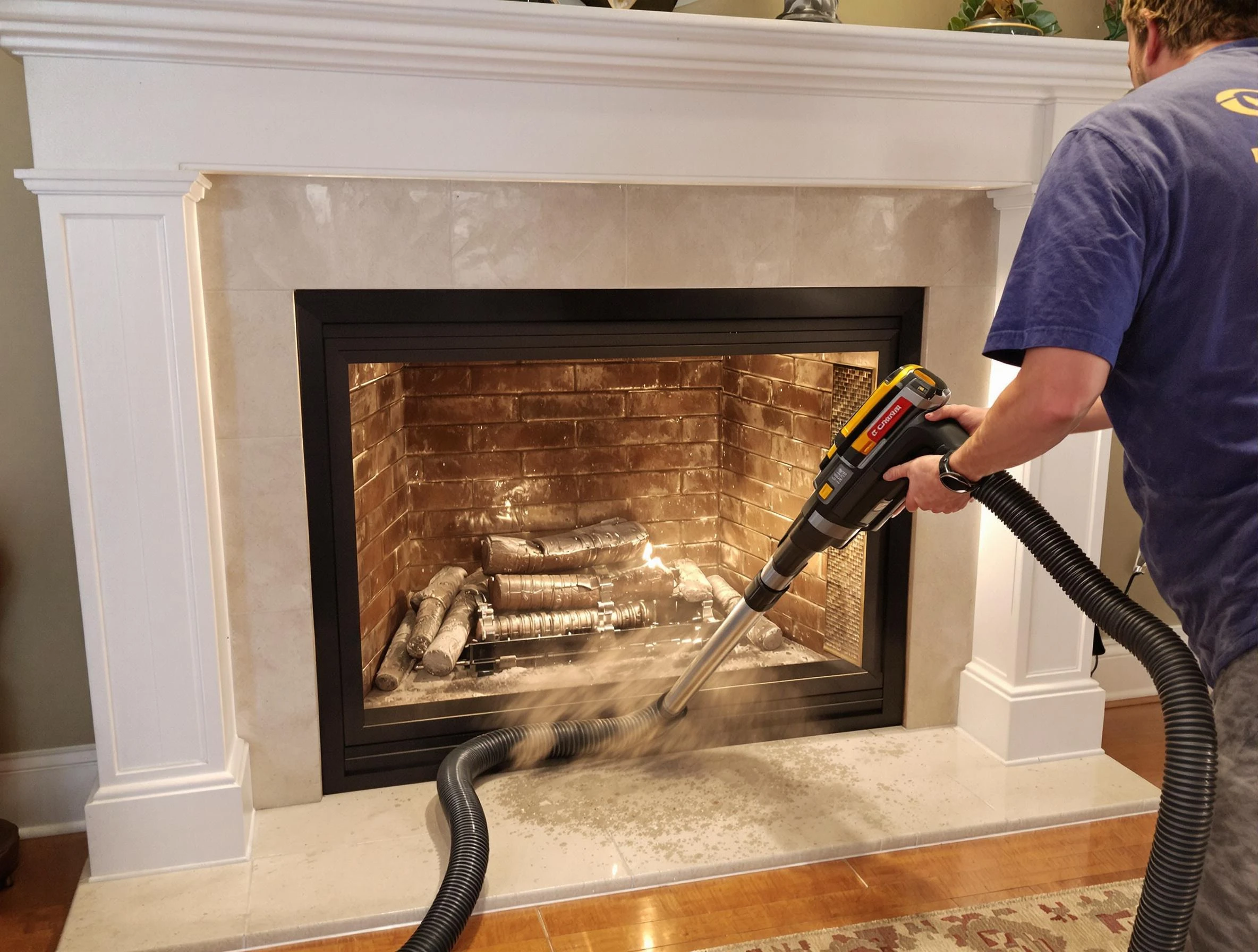 Fireplace cleaning performed by Munhall Chimney Sweep in Munhall, PA